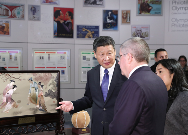 President Xi visits Olympic Museum in Lausanne