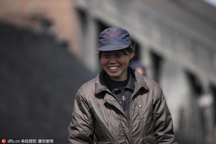 Women miners on the job at Huaibei mine