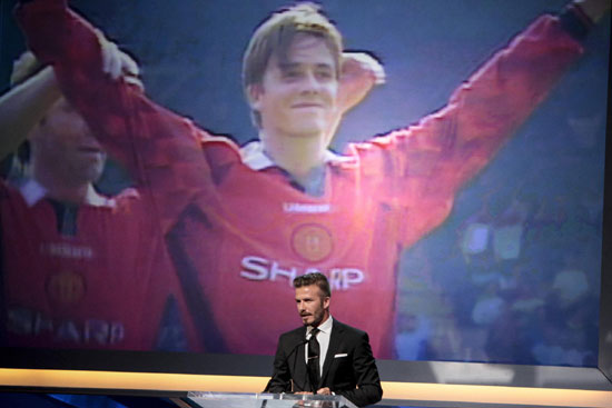 David Beckham receives award in Los Angeles