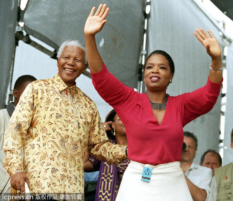 Nelson Mandela and his friends in showbiz