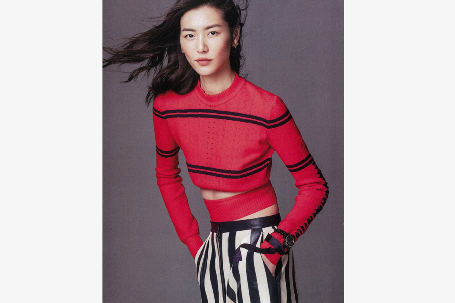 Chinese model Liu Wen poses for fashion magazine