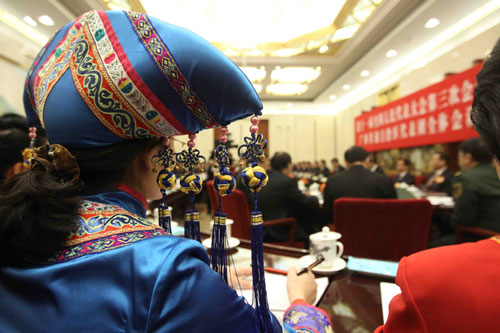 Diversified ethnic costumes of NPC deputies