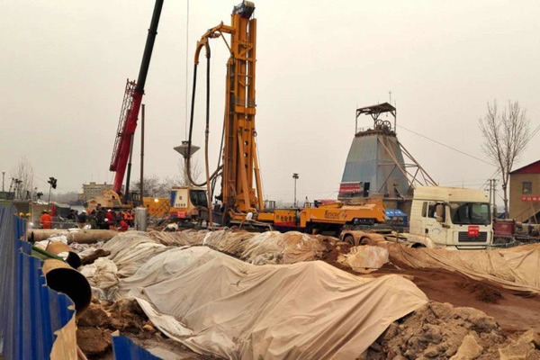 Rescue work at the collapsed gypsum mine in East China