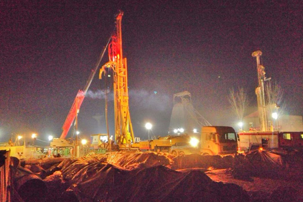 Rescue work at the collapsed gypsum mine in East China