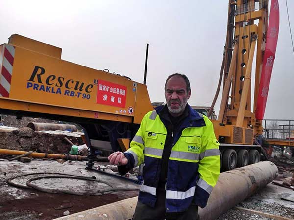 Rescue work at the collapsed gypsum mine in East China