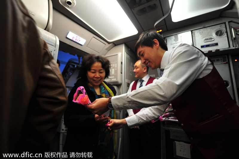 Flight stewards celebrate International Women's Day