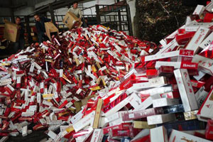 80,000 cartons of fake cigarettes go up in smoke