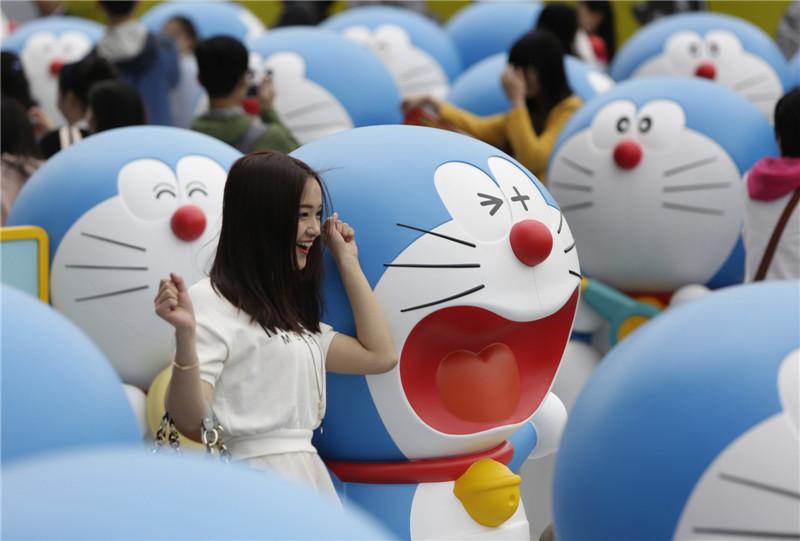 Cute Doraemon on show in Beijing