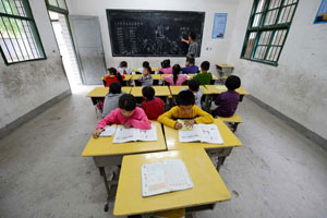 Rural school with one teacher, one student