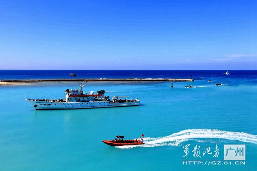 Soldiers in Sansha guard the islands