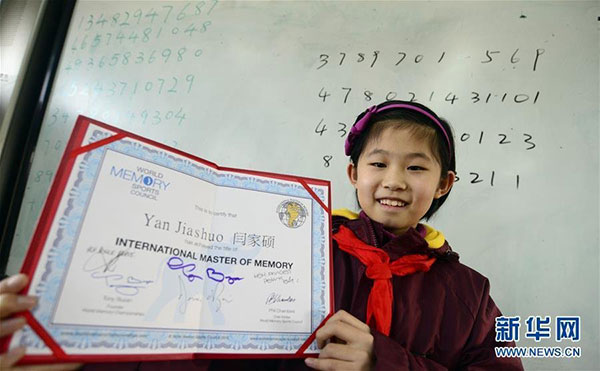 Girl becomes youngest Master of Memory