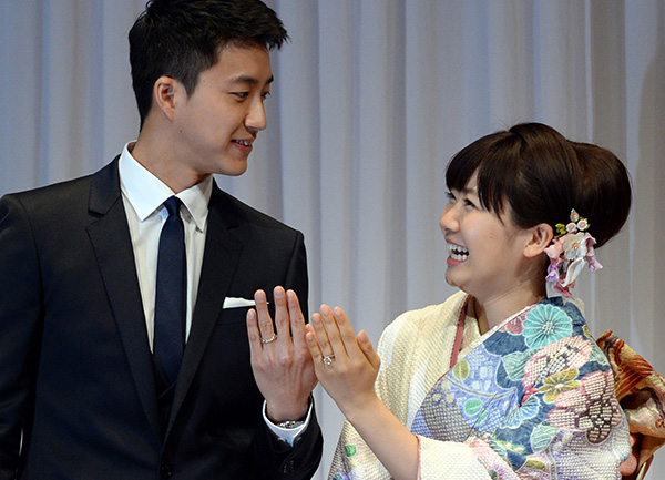 Table tennis marriage takes place in Japan