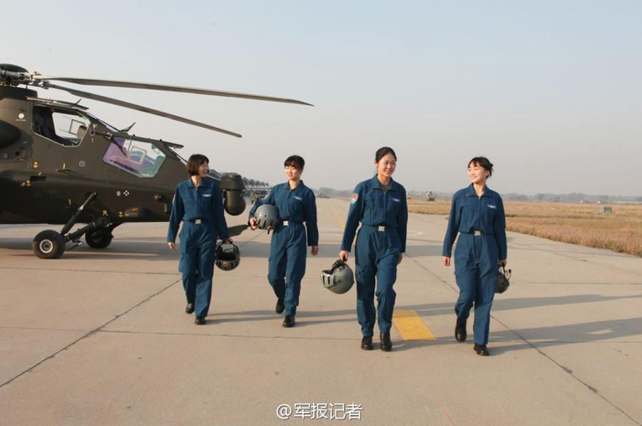 First five female attack helicopter pilots for PLA Army ready for action