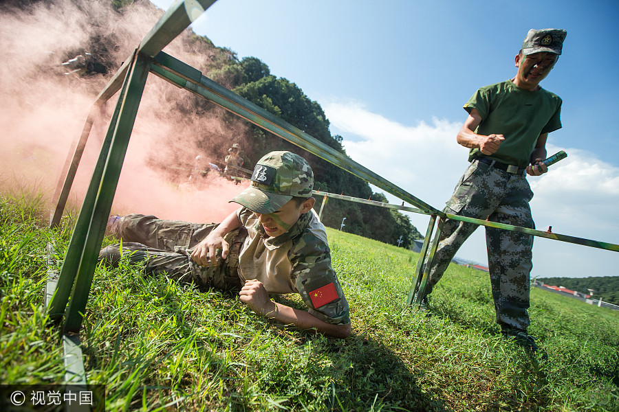 Student toughened up in military training