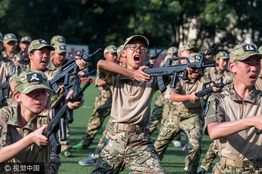 Student toughened up in military training