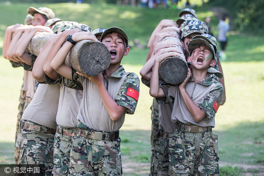 Student toughened up in military training