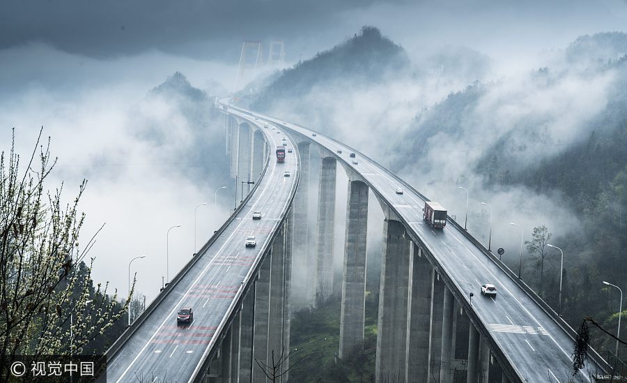 Stunning winding roads of China