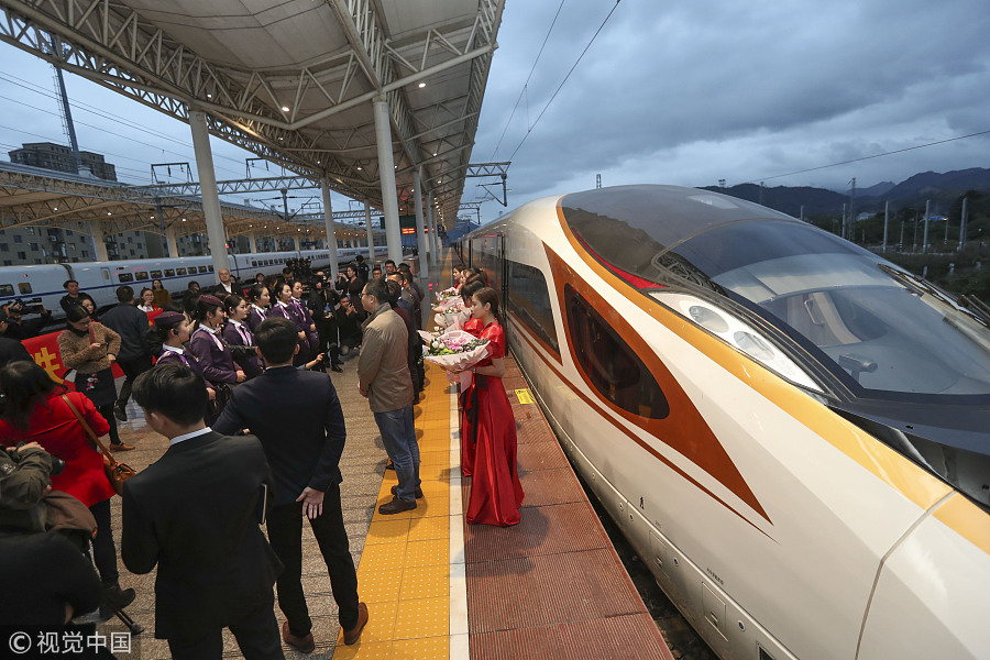 Fuxing bullet trains fly on new routes