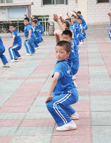 Martial arts show staged at Shaolin Epo Wushu College