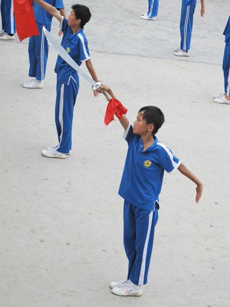 Martial arts show staged at Shaolin Epo Wushu College