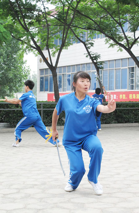 Martial arts show staged at Shaolin Epo Wushu College