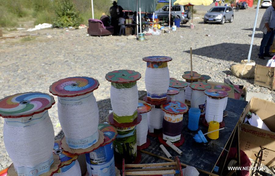 Traditional 'fight kites' seen in Lhasa