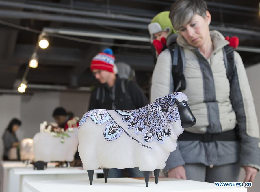 Sheep lantern maze displayed during Spring Festival in Toronto