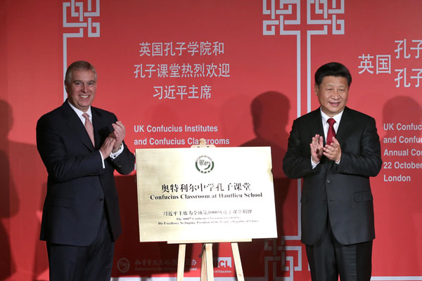 Xi hails role of confucius institutes