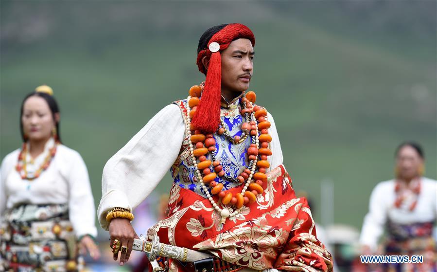 Traditional Tibetan costumes presented during fashion show