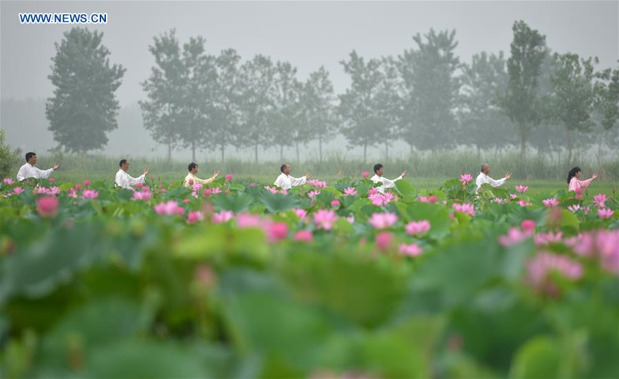 Tai chi lovers practice tai chi to greet Fitness Day across China