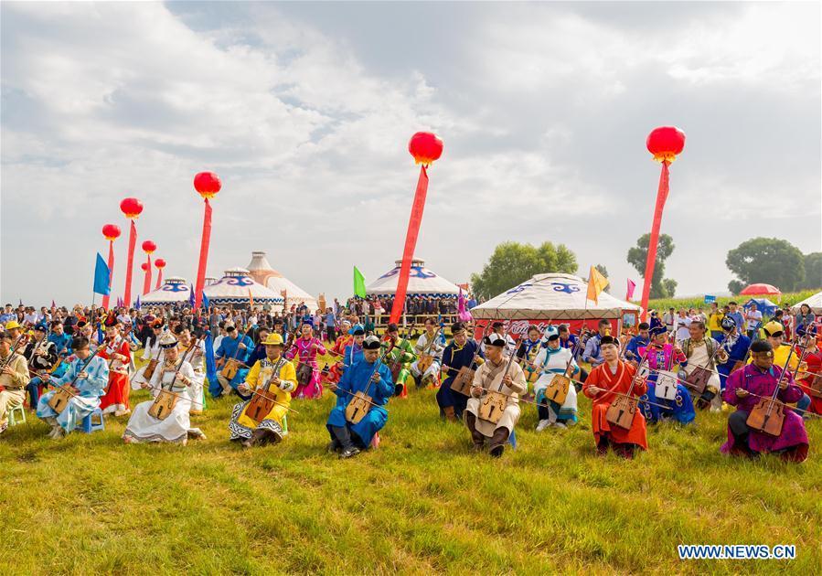 Traditional Mongolian festival Nadam held in Hohhot