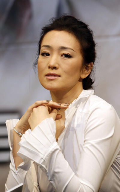 Gong Li at the South Korean premiere of movie 'Shanghai' in Seoul