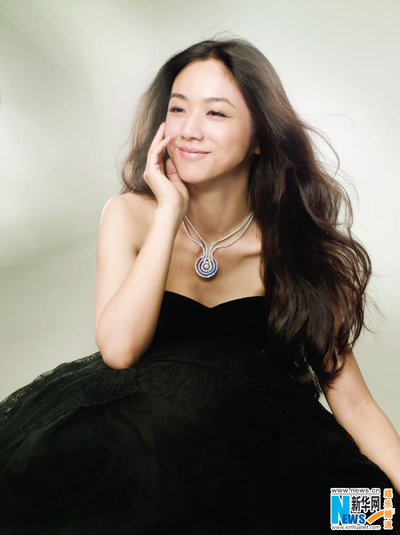 Tang Wei models for jewelry designed by herself