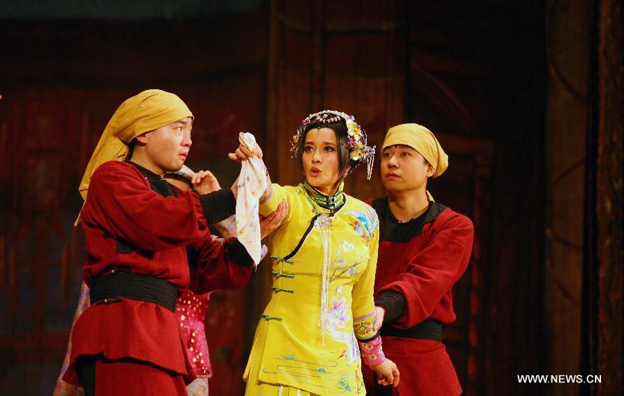 Actress Liu Xiaoqing performs stage drama