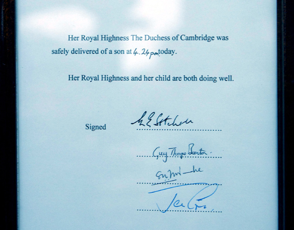 Prince William's wife Kate gives birth to baby boy