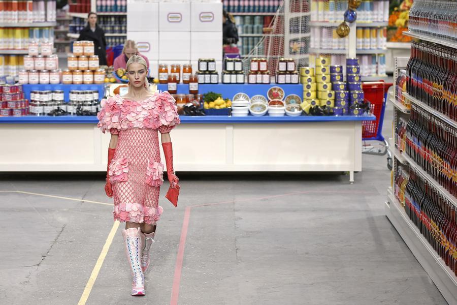 Chanel turns runway into supermarket