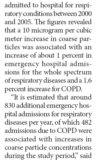 Research targets coarse particles as public health issue