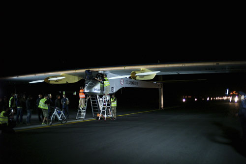 Solar-powered plane completes 20-hour flight