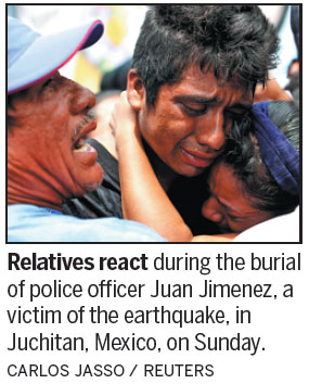 Mourners sob, sift wreckage of huge Mexico earthquake