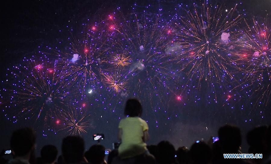 Taipei holds fireworks show to greet upcoming Chinese Valentine's Day