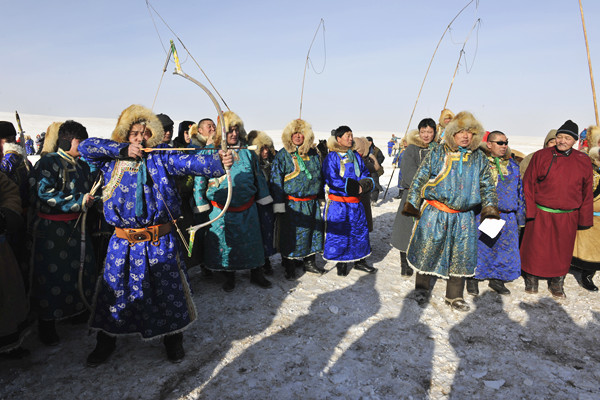 Archery on horseback