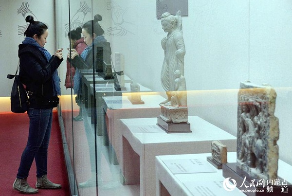 Gandhara Buddha statues exhibited in Inner Mongolia