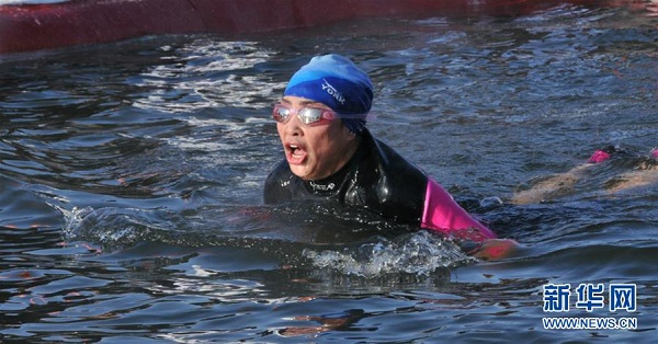 Winter swimming in North China’s Hulunbuir