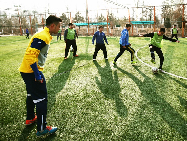 Soccer cage fun in Hohhot