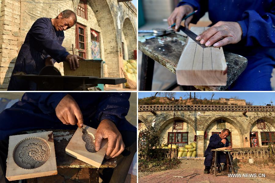 Man makes moon cake mould in traditional patterns for 30 years