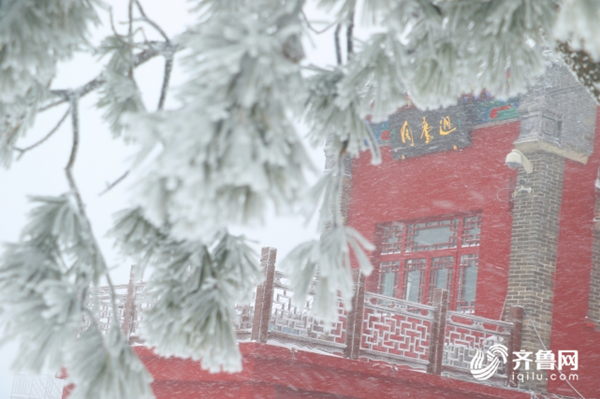 Mount Tai embraces first snow of New Year