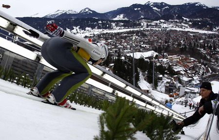 Ski jumping tournament held in Oberstdorf