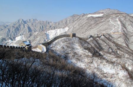 Magnificent Great Wall covered with snow