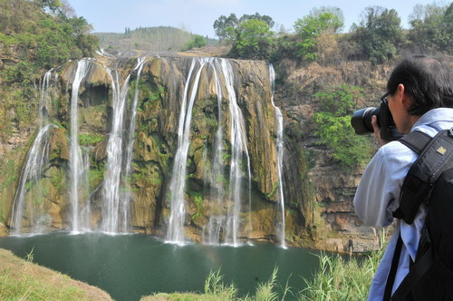 Huangguoshu Waterfall falls short of water