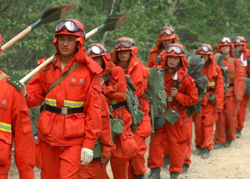 Combat with forest fire continues in NE China